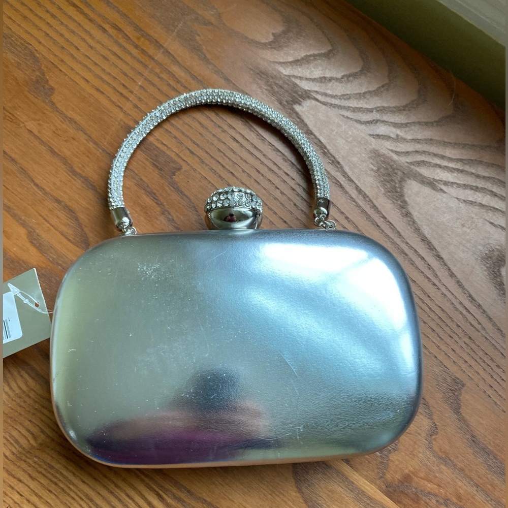 Silver Nina Clutch Purse with option strap - new with tags